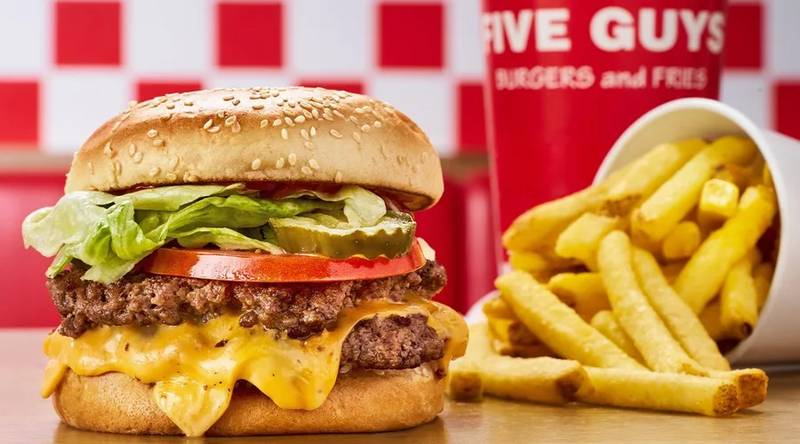 Five Guys Cheeseburger, 1 burger
